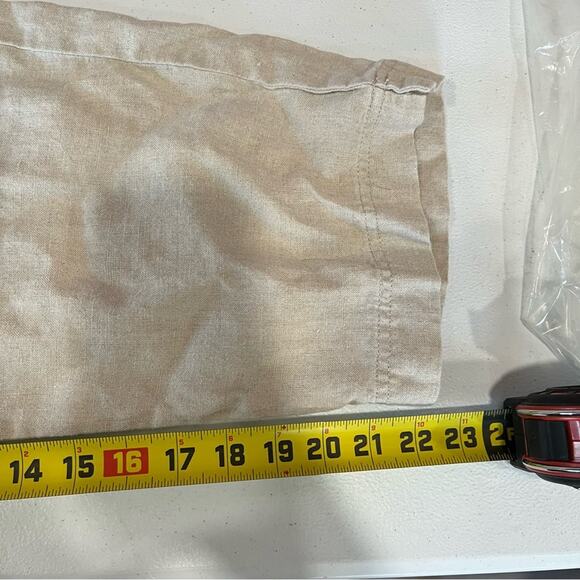 Eddie Bauer 100% Linen Tan Oatmeal Cropped Flowy Pants - Picture 7 of 7